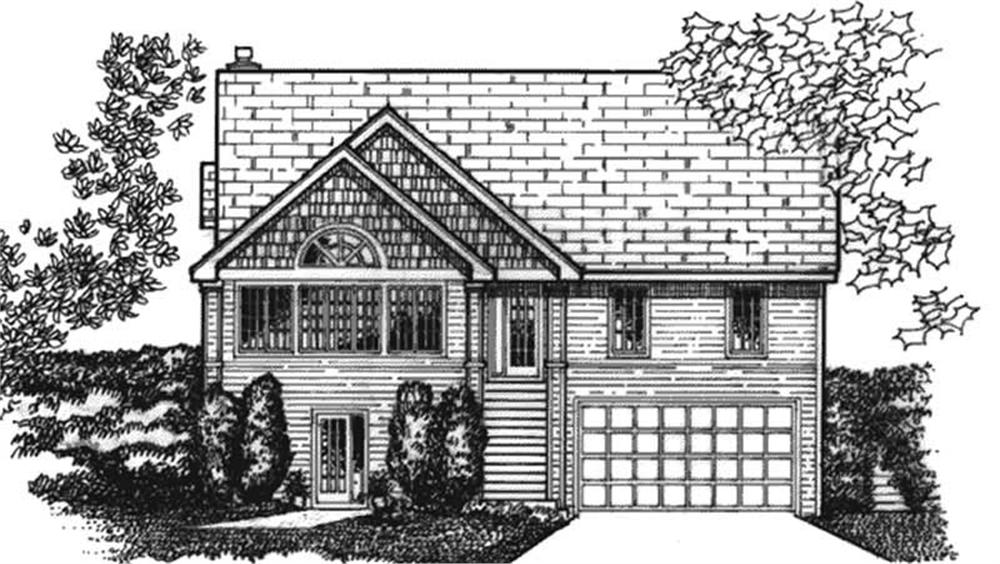 Front view of Craftsman home (ThePlanCollection: House Plan #146-1952)