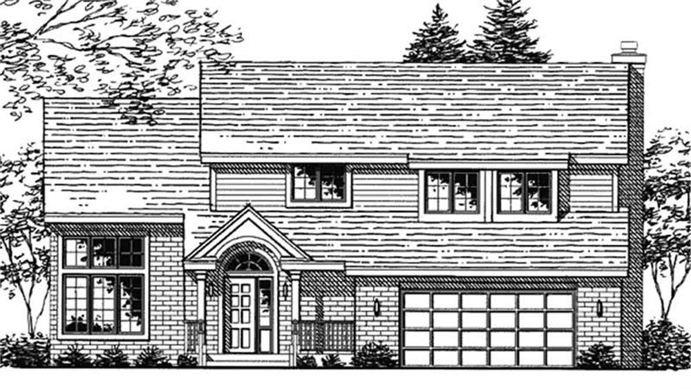 Front view of Country home (ThePlanCollection: House Plan #146-1955)