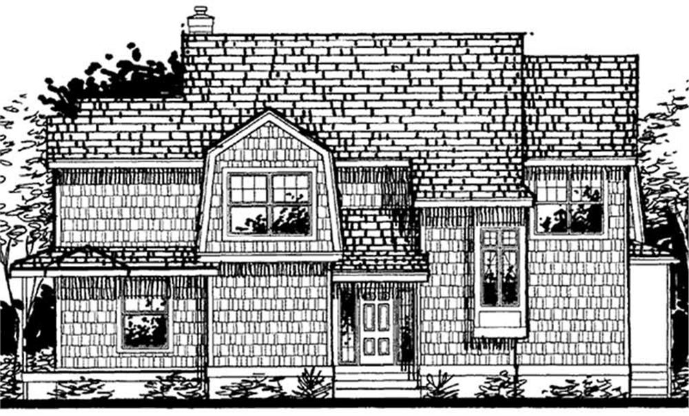 Front view of Country home (ThePlanCollection: House Plan #146-2000)
