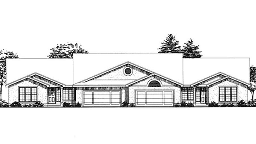 Front view of Duplex/Multi-Unit home (ThePlanCollection: House Plan #146-2003)