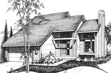 3-Bedroom, 1564 Sq Ft Modern House Plan - 146-2014 - Front Exterior