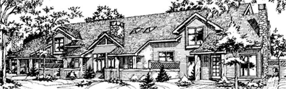Front view of Duplex/Multi-Unit home (ThePlanCollection: House Plan #146-2034)
