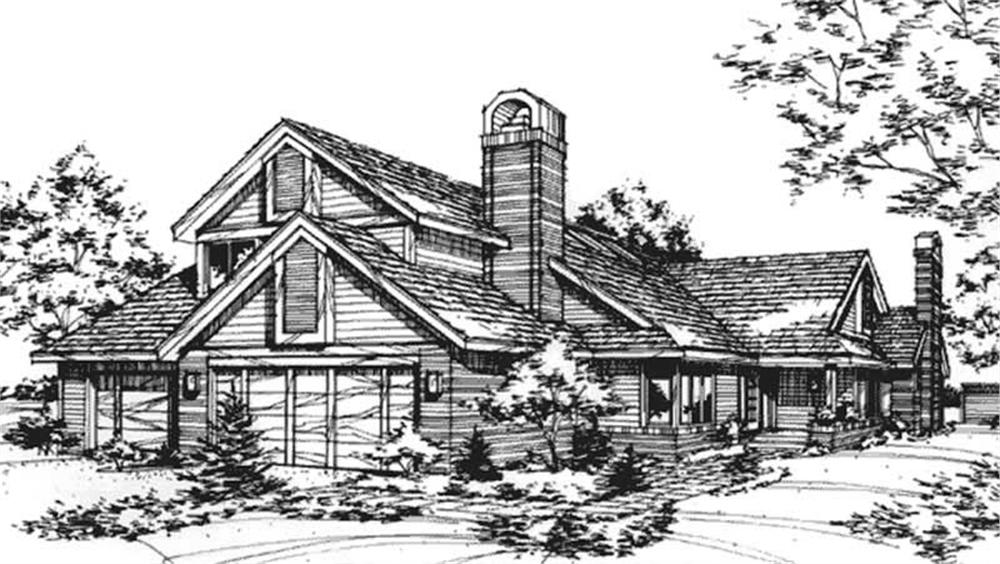 Front view of Traditional home (ThePlanCollection: House Plan #146-2036)