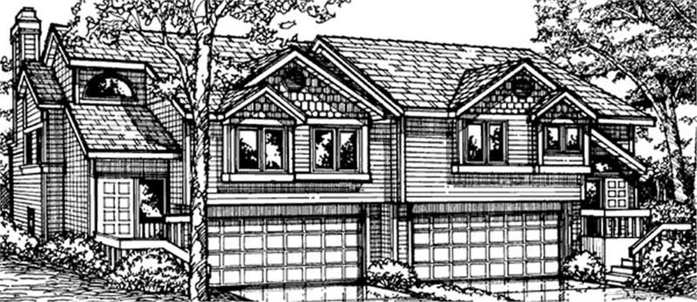 Front view of Duplex/Multi-Unit home (ThePlanCollection: House Plan #146-2050)