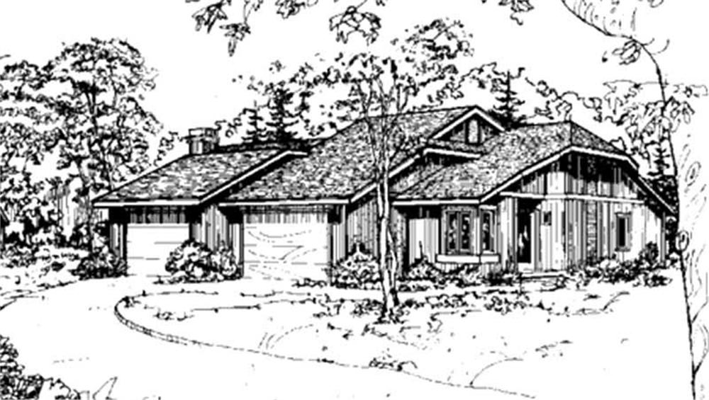 Front view of Duplex/Multi-Unit home (ThePlanCollection: House Plan #146-2058)