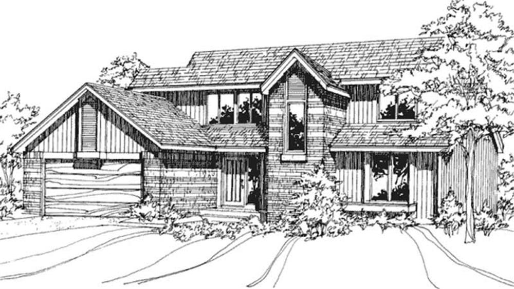 Front view of Contemporary home (ThePlanCollection: House Plan #146-2072)