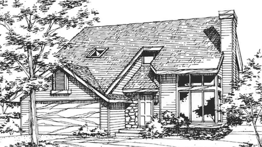 Front view of Country home (ThePlanCollection: House Plan #146-2078)