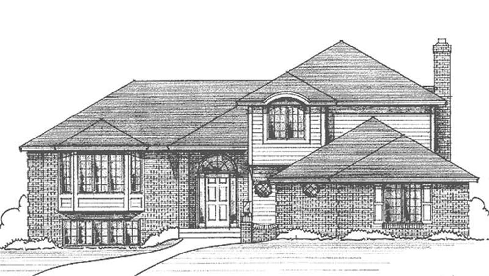 Front view of European home (ThePlanCollection: House Plan #146-2083)
