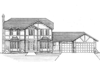 4-Bedroom, 3311 Sq Ft Colonial House Plan - 146-2088 - Front Exterior