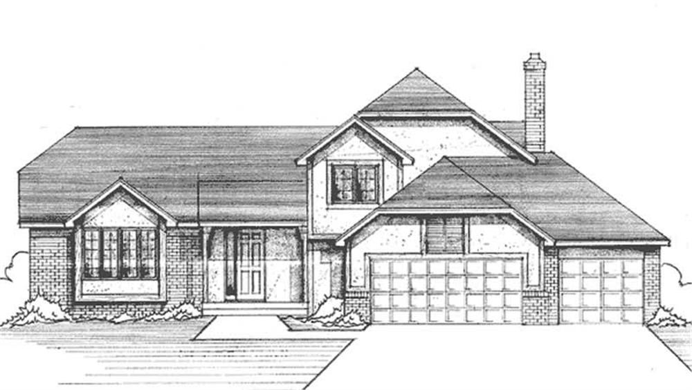 Front view of Tudor home (ThePlanCollection: House Plan #146-2093)