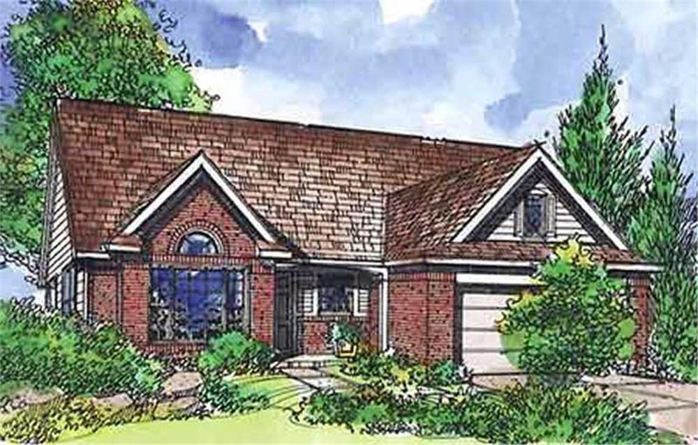 Front view of Craftsman home (ThePlanCollection: House Plan #146-2100)