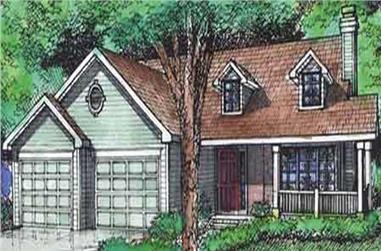 3-Bedroom, 1231 Sq Ft Country House Plan - 146-2114 - Front Exterior