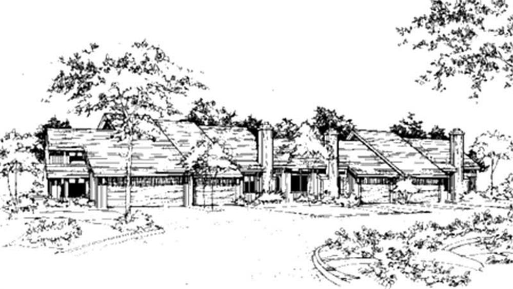 Front view of Duplex/Multi-Unit home (ThePlanCollection: House Plan #146-2120)