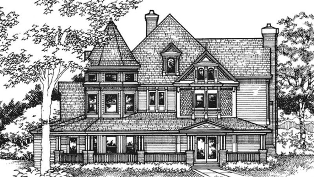 Front view of Country home (ThePlanCollection: House Plan #146-2122)
