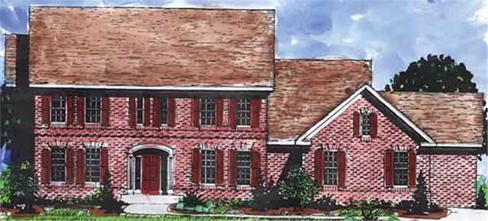 Front view of Luxury home (ThePlanCollection: House Plan #146-2153)