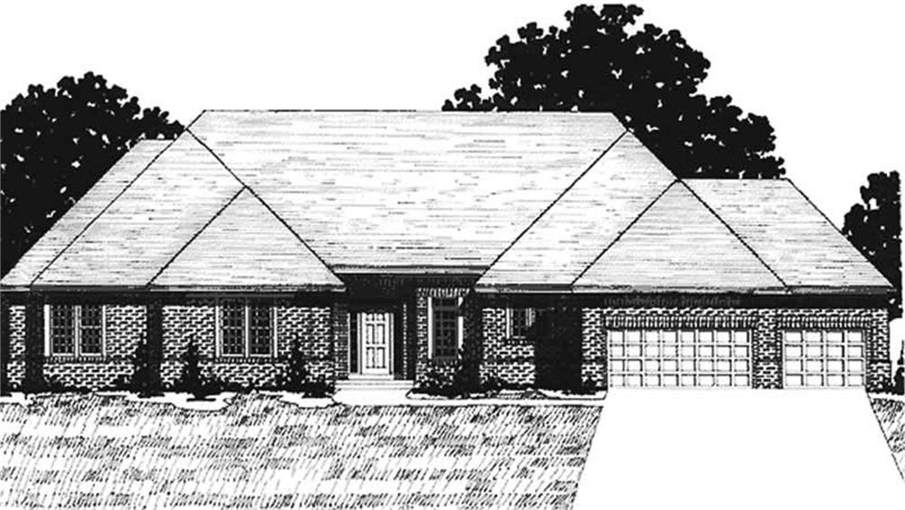 Front view of European home (ThePlanCollection: House Plan #146-2155)