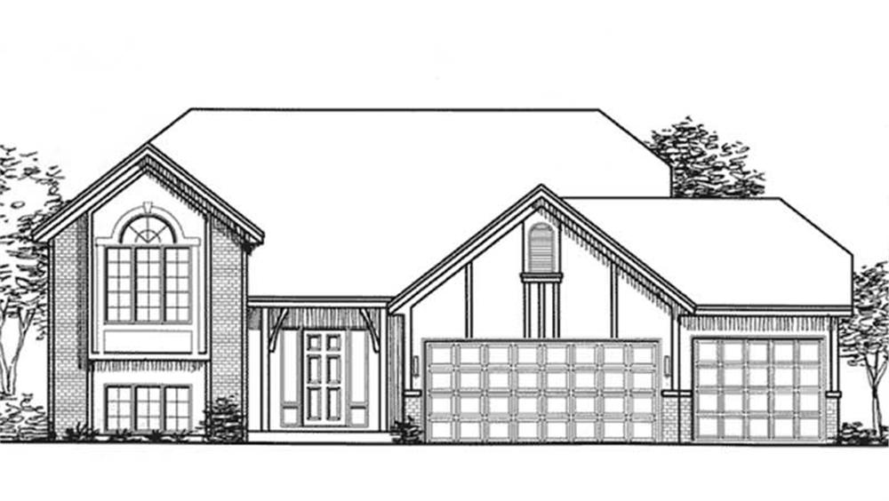 Front view of European home (ThePlanCollection: House Plan #146-2163)