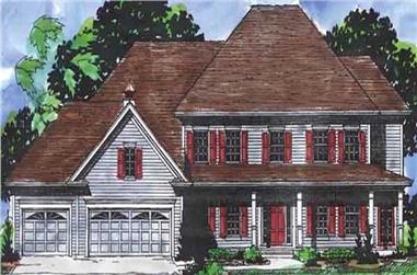 4-Bedroom, 3485 Sq Ft Country House Plan - 146-2165 - Front Exterior