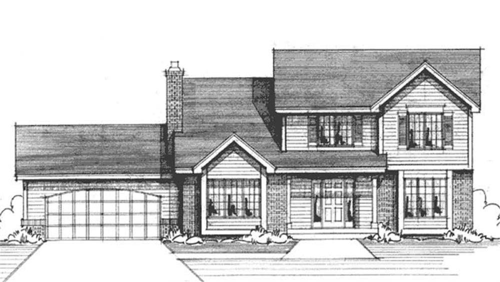 Front view of Country home (ThePlanCollection: House Plan #146-2178)