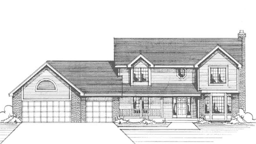 Front view of Country home (ThePlanCollection: House Plan #146-2209)