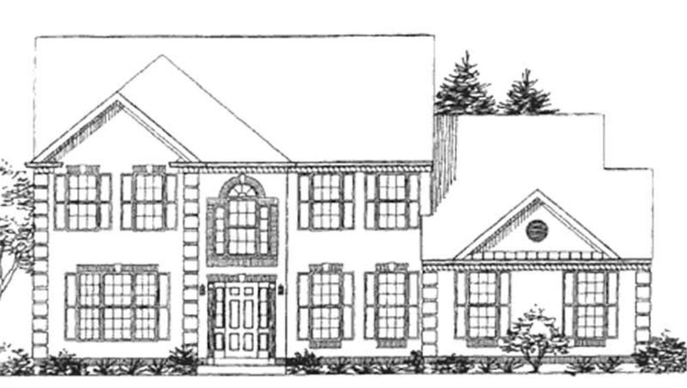 Front view of Colonial home (ThePlanCollection: House Plan #146-2225)