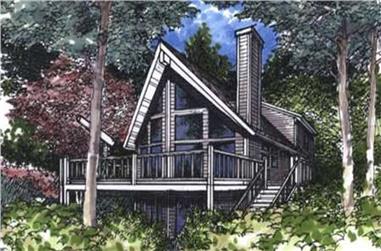 3-Bedroom, 1648 Sq Ft Log Cabin House Plan - 146-2240 - Front Exterior
