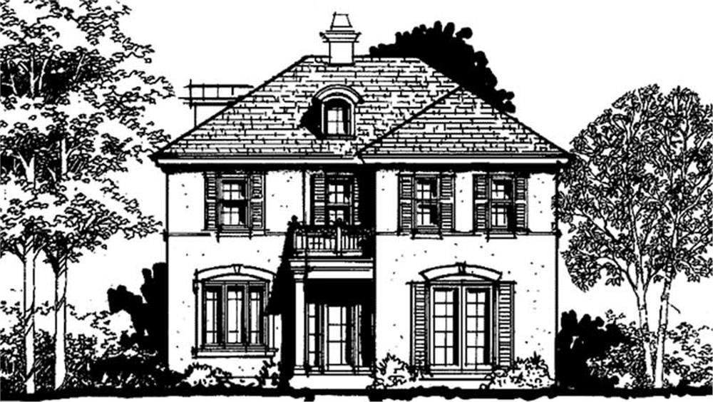 Front view of European home (ThePlanCollection: House Plan #146-2245)
