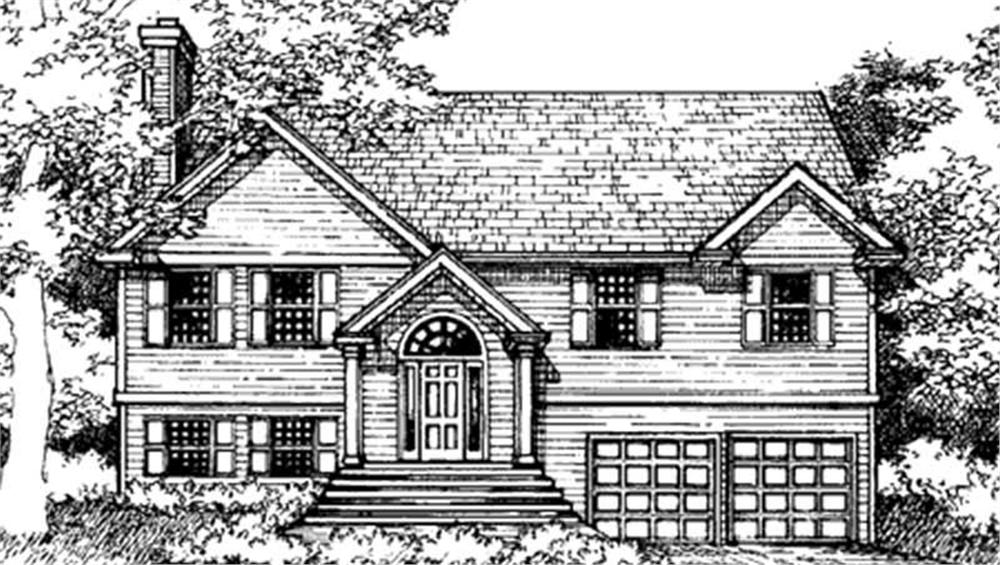 Front view of Colonial home (ThePlanCollection: House Plan #146-2250)