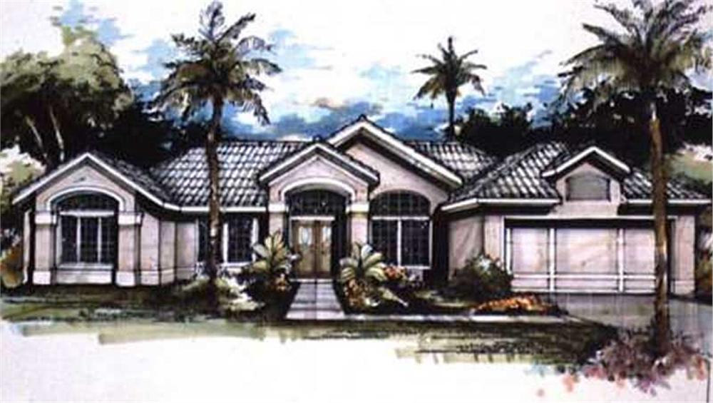 Front view of Mediterranean home (ThePlanCollection: House Plan #146-2254)