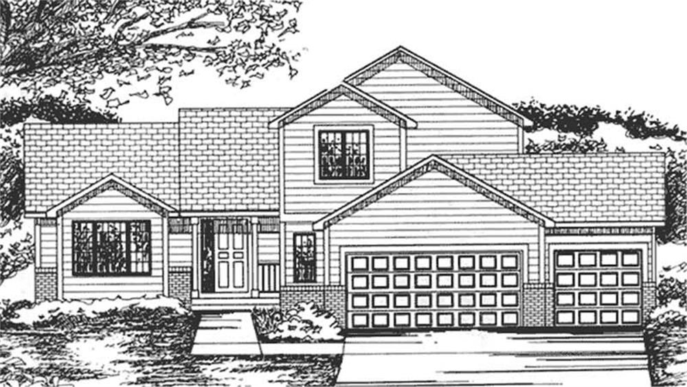 Front view of Contemporary home (ThePlanCollection: House Plan #146-2255)