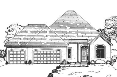 3-Bedroom, 1749 Sq Ft European House Plan - 146-2257 - Front Exterior