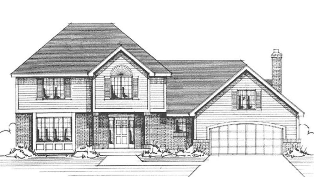 Front view of Country home (ThePlanCollection: House Plan #146-2262)