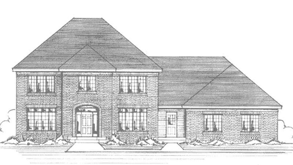 Front view of Colonial home (ThePlanCollection: House Plan #146-2263)