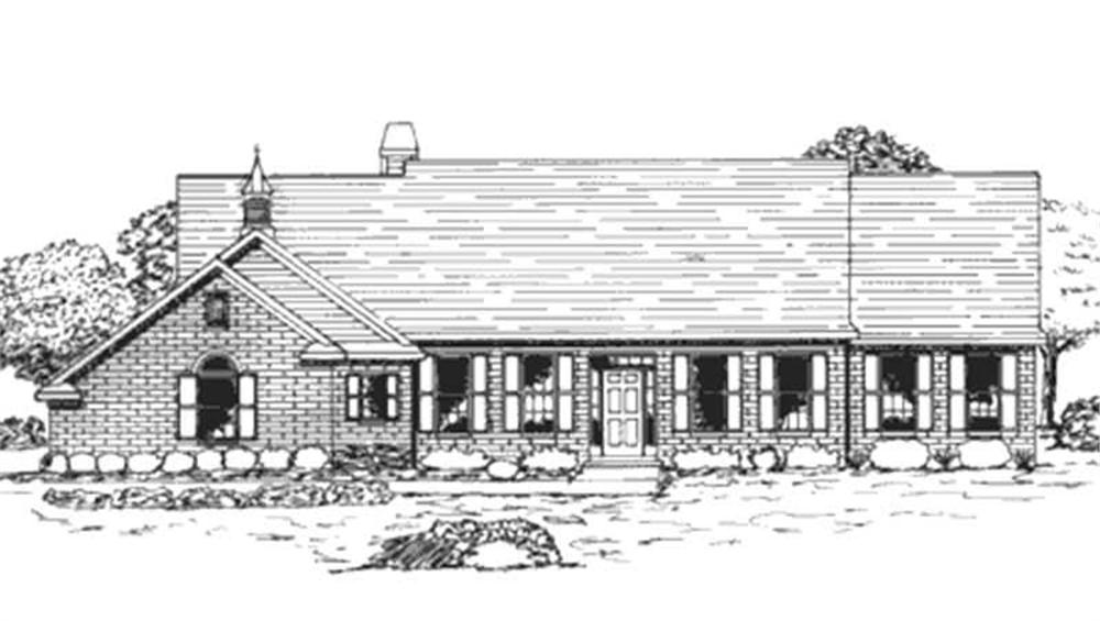 Front view of 1 1/2 Story home (ThePlanCollection: House Plan #146-2267)