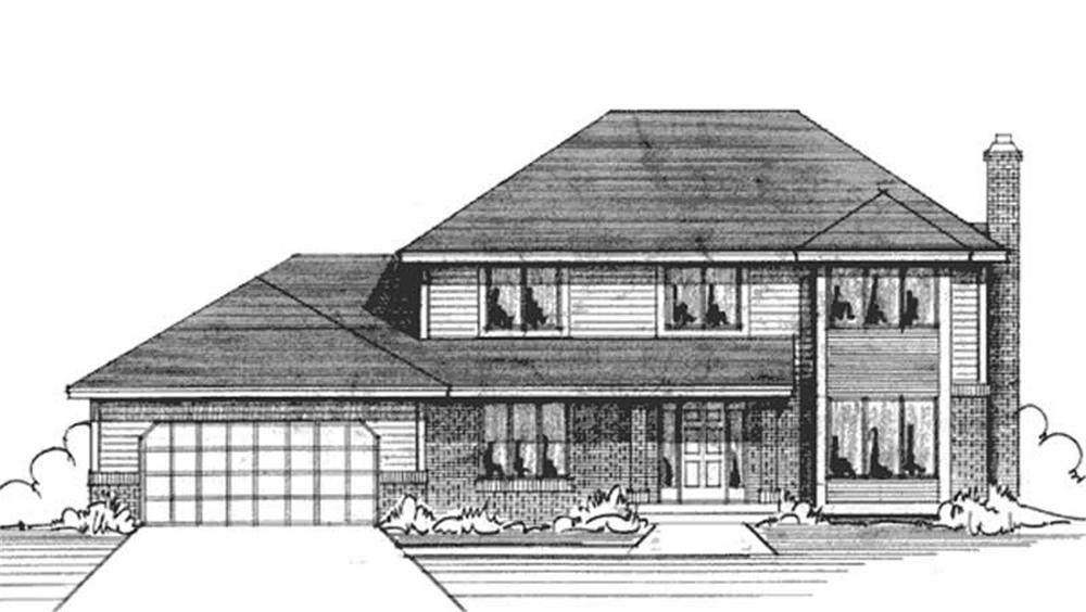 Front view of Country home (ThePlanCollection: House Plan #146-2284)