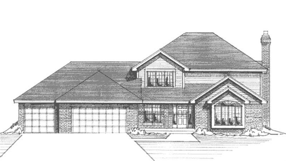 Front view of Country home (ThePlanCollection: House Plan #146-2289)