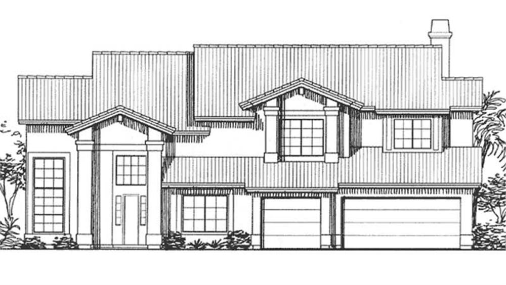 Front view of Florida Style home (ThePlanCollection: House Plan #146-2298)
