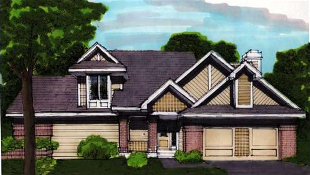 Front view of Contemporary home (ThePlanCollection: House Plan #146-2303)