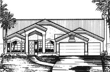 3-Bedroom, 2228 Sq Ft Florida Style House Plan - 146-2307 - Front Exterior