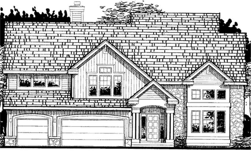 Front view of European home (ThePlanCollection: House Plan #146-2312)