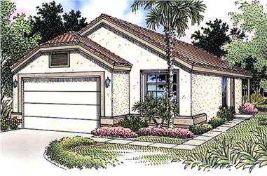 2-Bedroom, 1298 Sq Ft Florida Style House Plan - 146-2320 - Front Exterior
