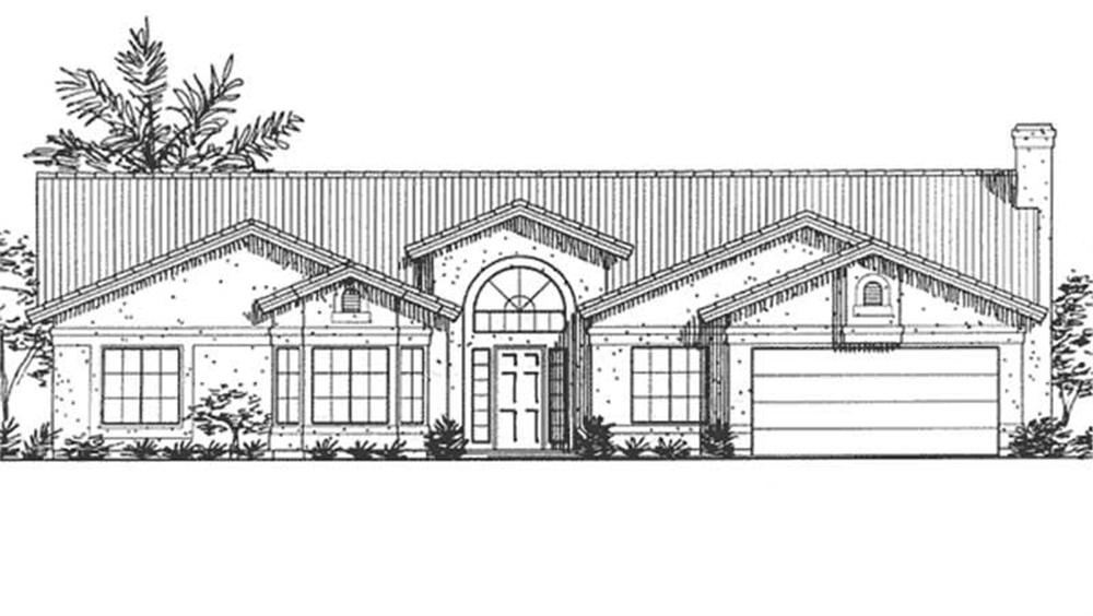 Front view of Florida Style home (ThePlanCollection: House Plan #146-2332)