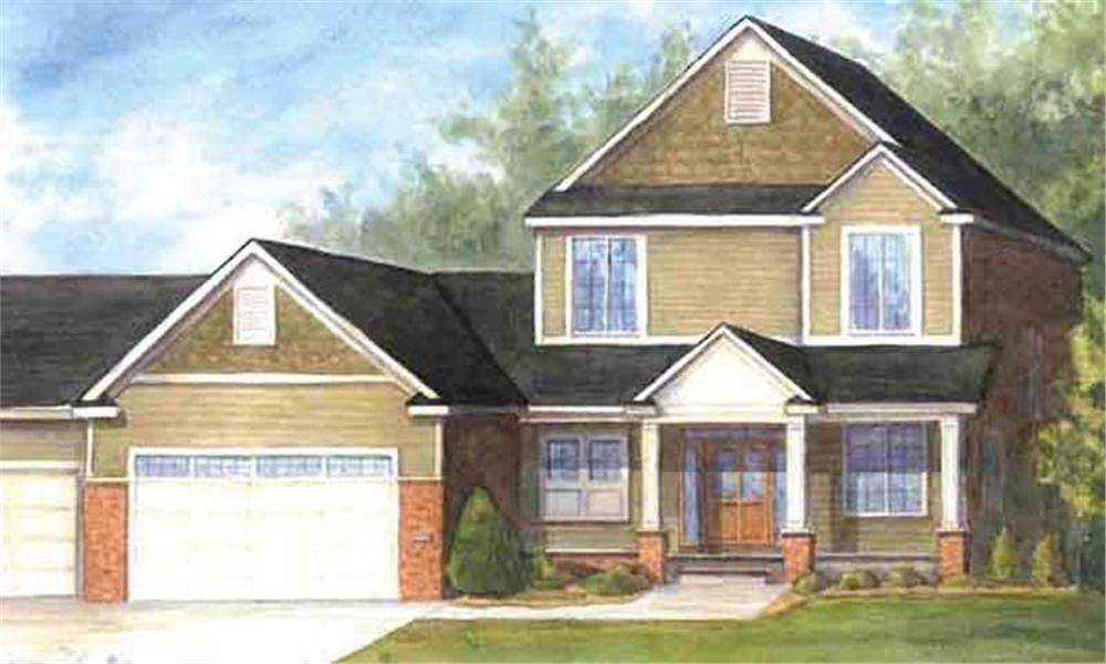 Front view of Country home (ThePlanCollection: House Plan #146-2351)