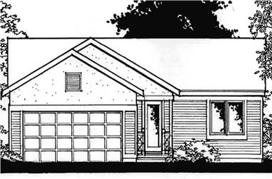 2-Bedroom, 1068 Sq Ft Ranch House Plan - 146-2372 - Front Exterior