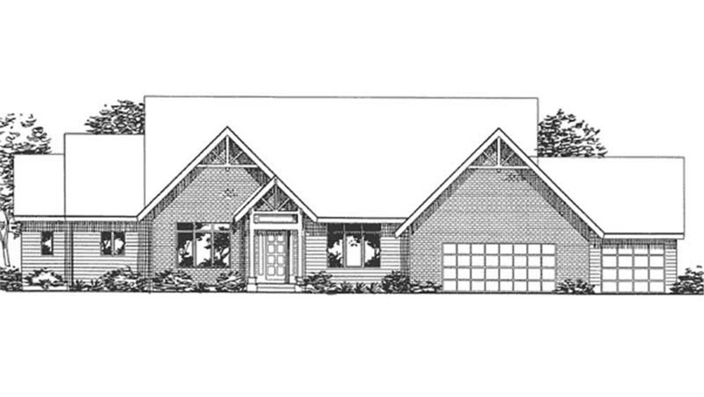 Front view of Farmhouse home (ThePlanCollection: House Plan #146-2377)