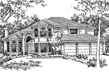 3-Bedroom, 3070 Sq Ft Florida Style House Plan - 146-2385 - Front Exterior