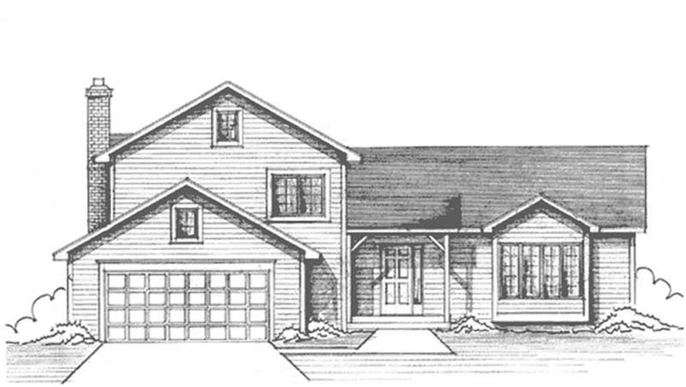 Front view of Country home (ThePlanCollection: House Plan #146-2400)