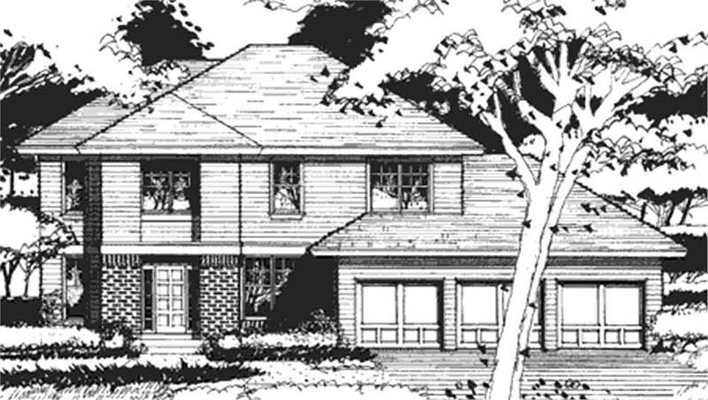 Front view of Country home (ThePlanCollection: House Plan #146-2403)