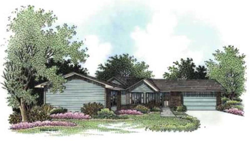 Front view of Ranch home (ThePlanCollection: House Plan #146-2409)
