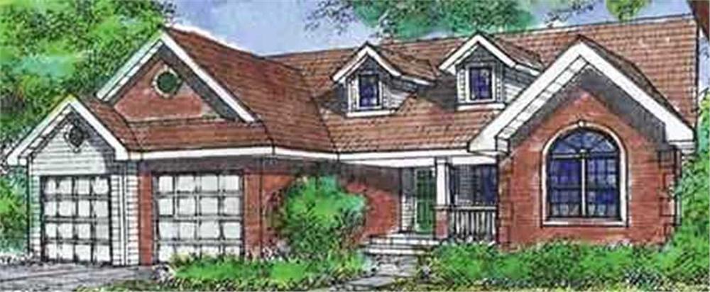 Front view of Country home (ThePlanCollection: House Plan #146-2417)